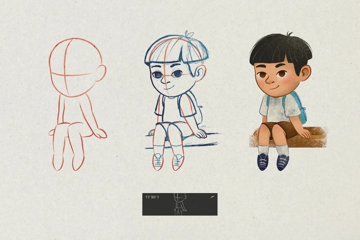 Character Design Kids. Stamp Brushes
