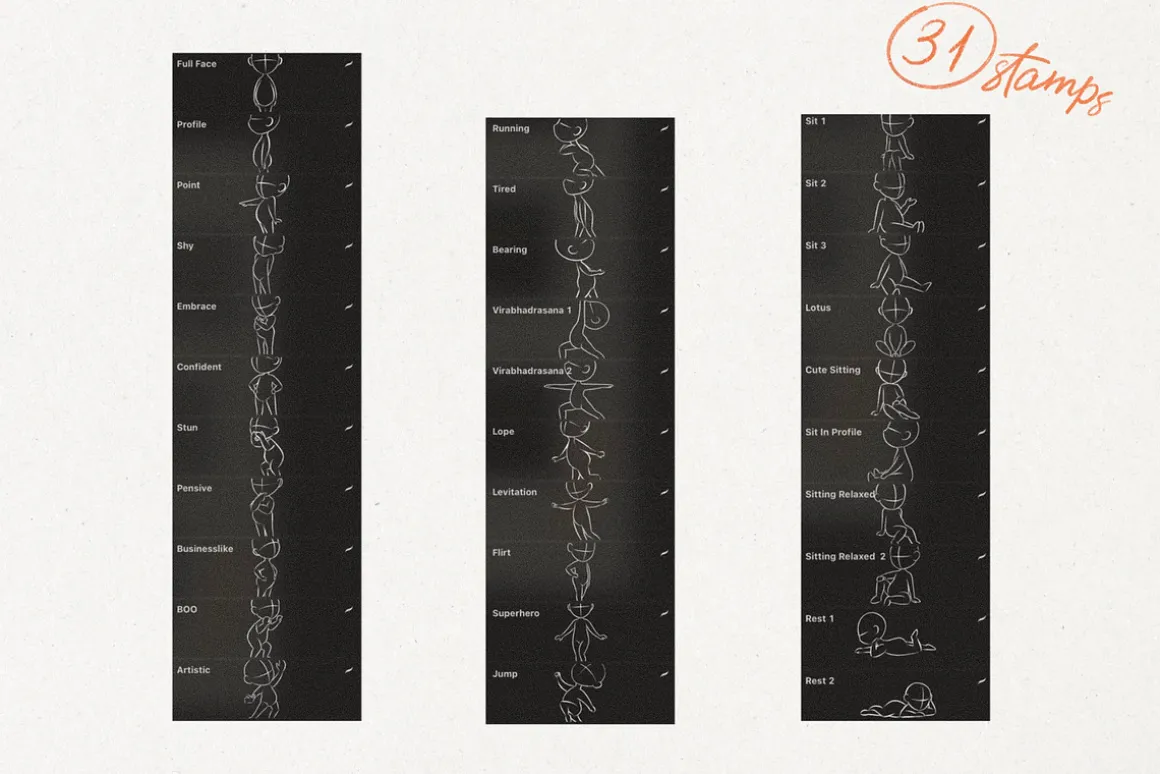 Character Design Kids. Stamp Brushes