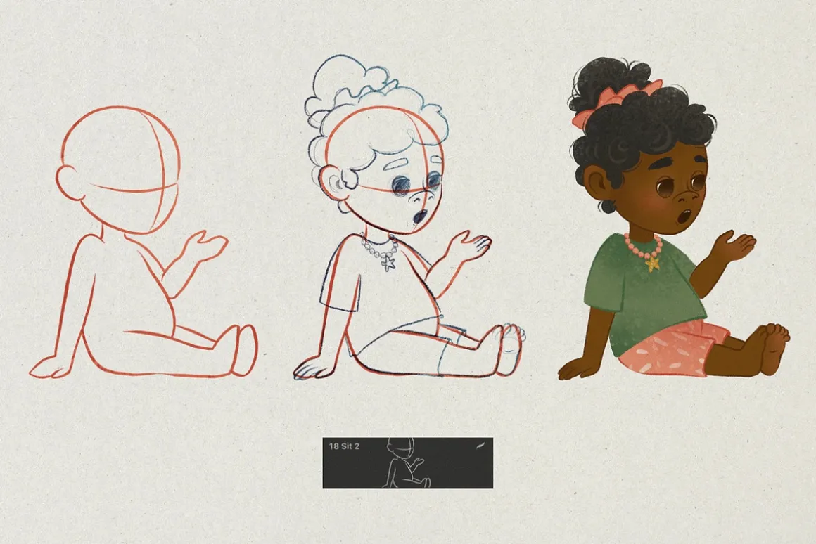 Character Design Kids. Stamp Brushes