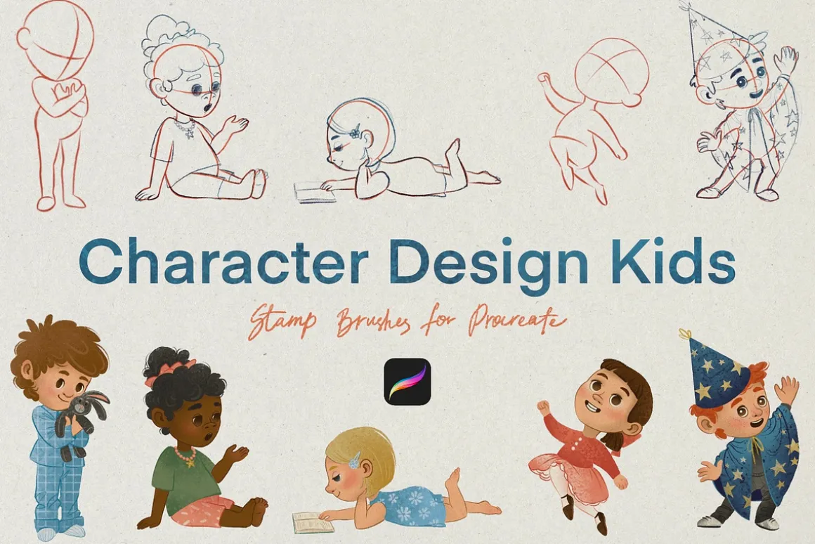 Character Design Kids. Stamp Brushes