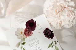 CHERRY Dark Red & Nude Blooms
