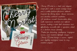Cherry Merlot Vintage Ink Script