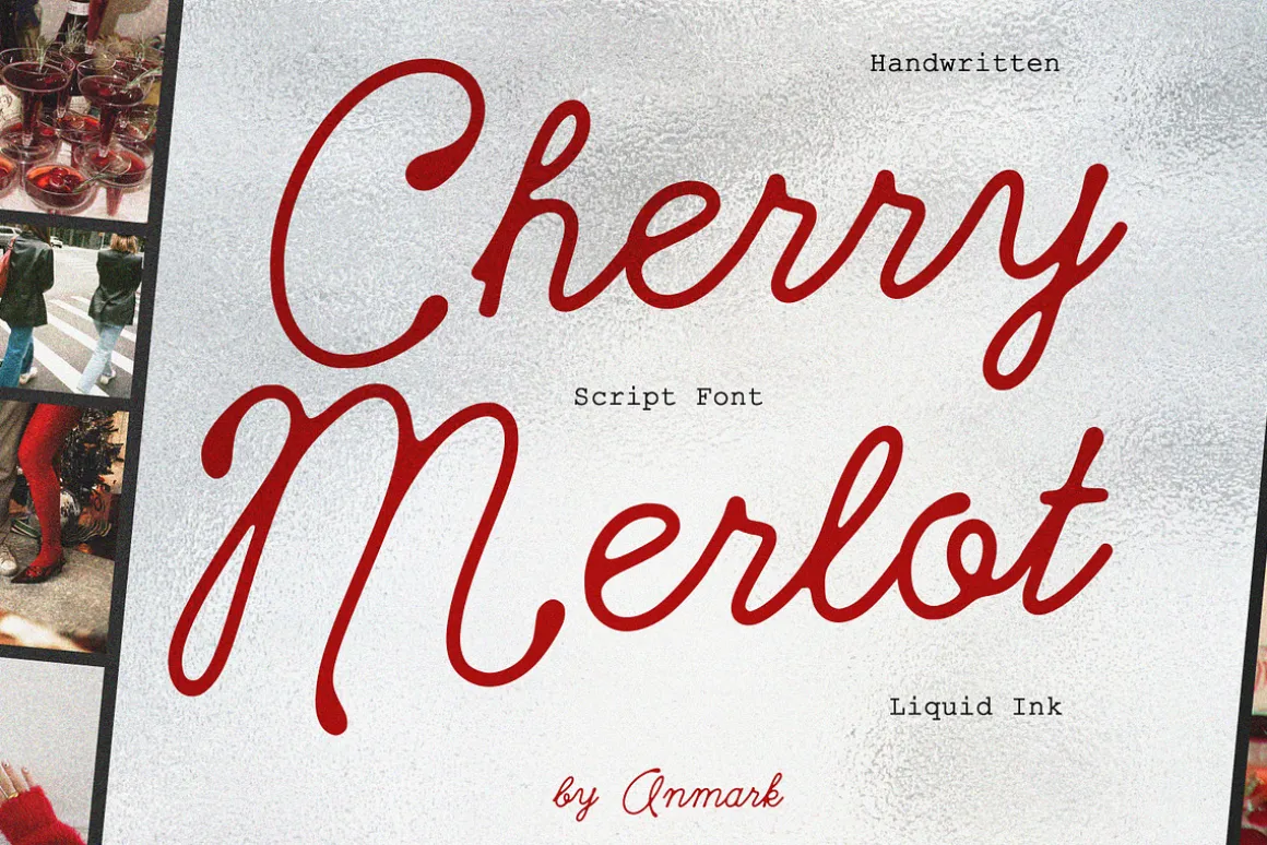 Cherry Merlot Vintage Ink Script