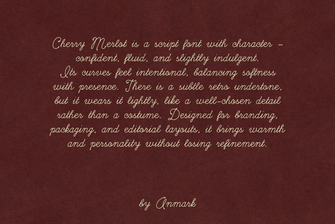 Cherry Merlot Vintage Ink Script