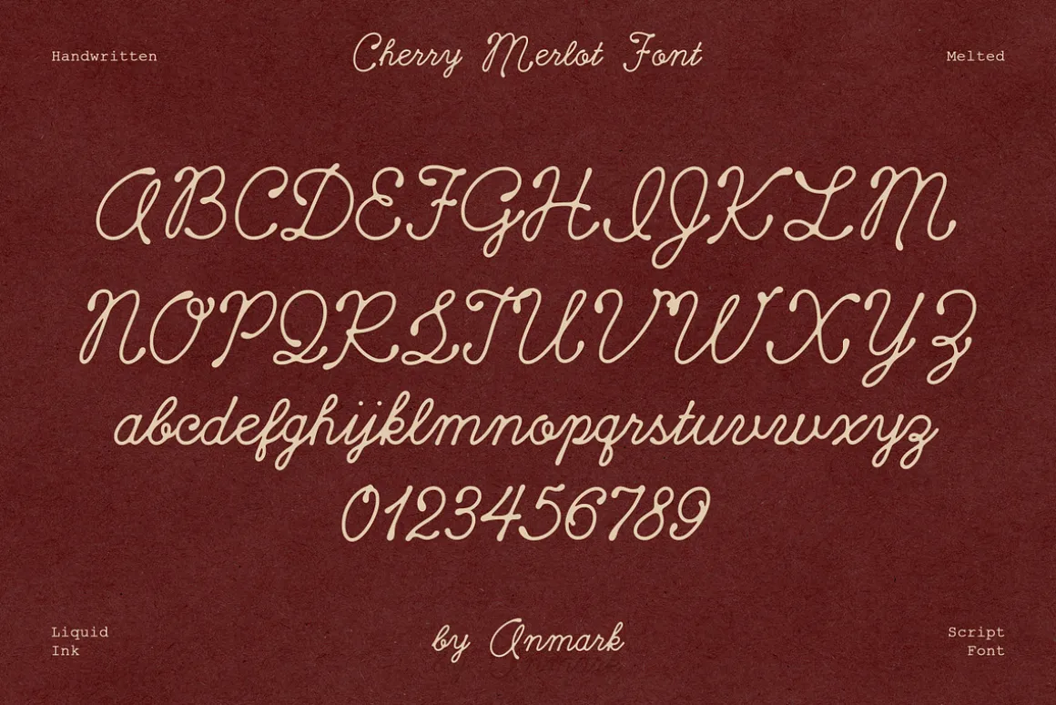 Cherry Merlot Vintage Ink Script