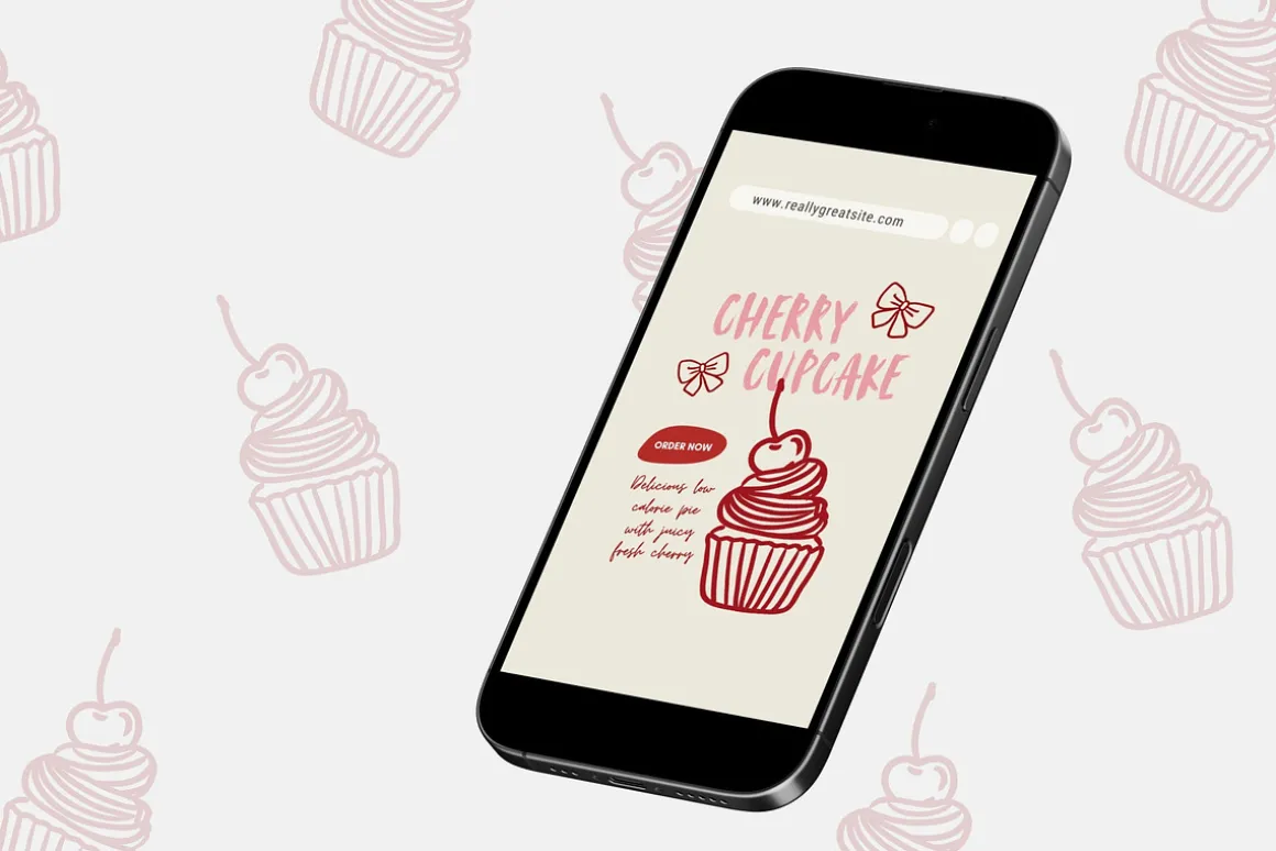 Cherry Vibe Cute Outline Clipart Set