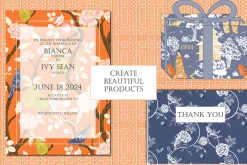 Chinoiserie Patterns Orange Vector