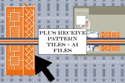 Chinoiserie Patterns Orange Vector