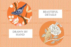 Chinoiserie Patterns Orange Vector