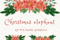 Christmas baby elephant