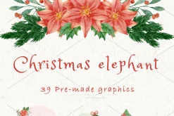 Christmas baby elephant