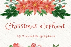 Christmas baby elephant