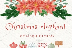 Christmas baby elephant