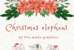 Christmas baby elephant