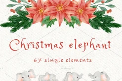 Christmas baby elephant