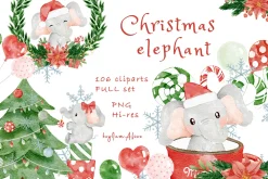Christmas baby elephant