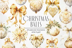 Christmas Baubles PNG Overlays