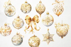 Christmas Baubles PNG Overlays