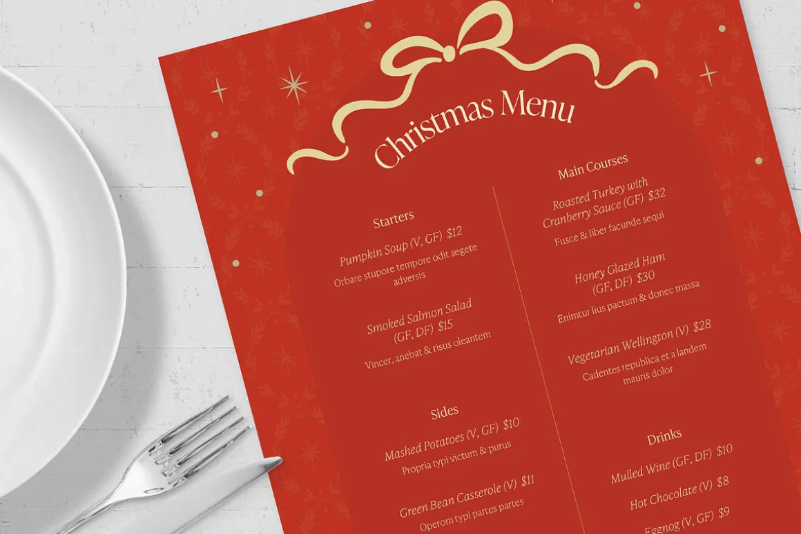 Christmas Menu Template