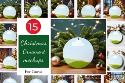Christmas Ornament Mockups for Canva