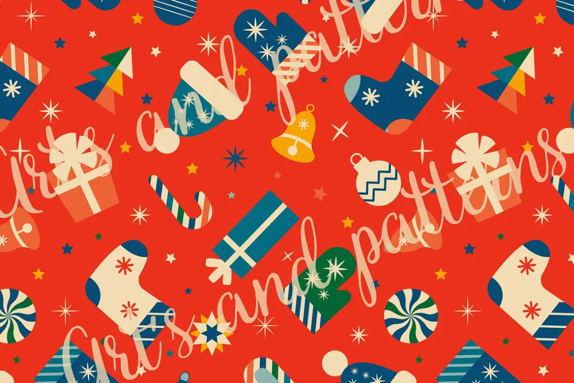 Christmas pattern with toys