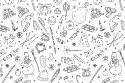 Christmas seamless patterns.