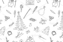 Christmas seamless patterns.