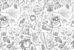 Christmas seamless patterns.