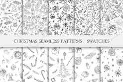 Christmas seamless patterns.