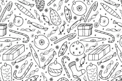 Christmas seamless patterns.