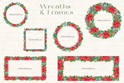 Christmas Watercolor Clipart Set