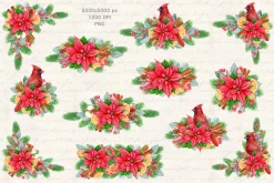 Christmas Watercolor Clipart Set