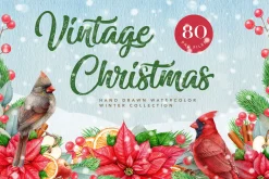 Christmas Watercolor Clipart Set