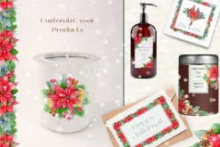 Christmas Watercolor Clipart Set