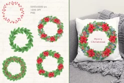 Christmas Watercolor Clipart Set