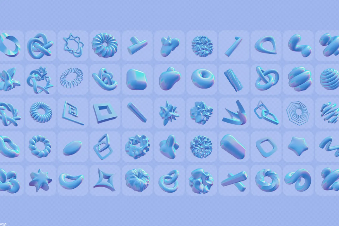 Chrome Meta - 3D Abstract Shapes