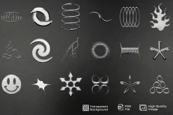 100 Chrome Shapes Images