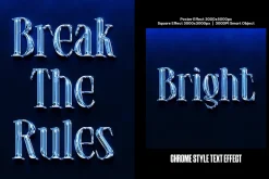 Chrome Style Square,Poster Text Eff