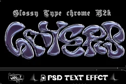 Chrome Text Effect PSD Photoshop V.7