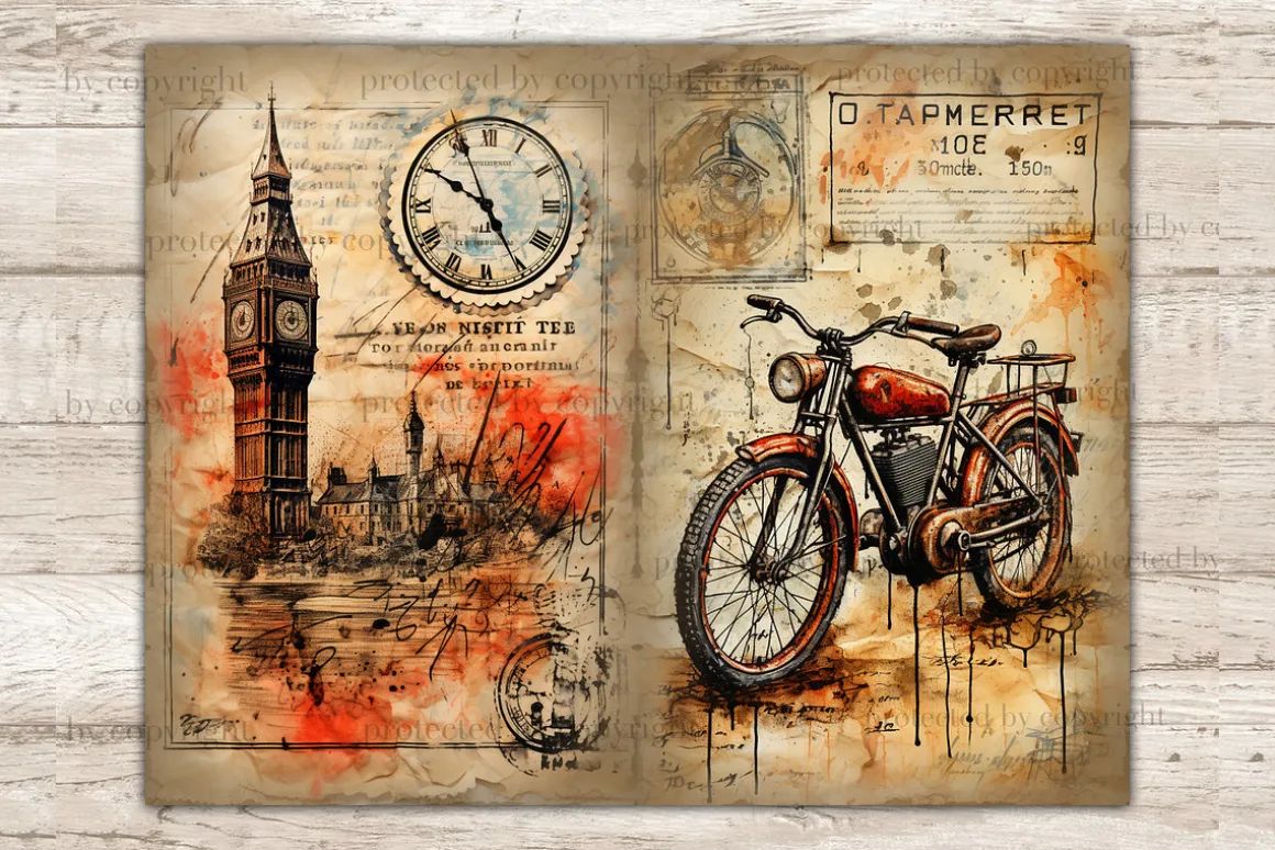 City Stamps Junk Journal Pages
