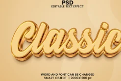 Classic Gold Luxury 3d Text Effect