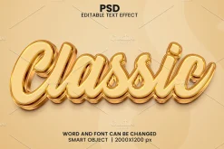 Classic Gold Luxury 3d Text Effect