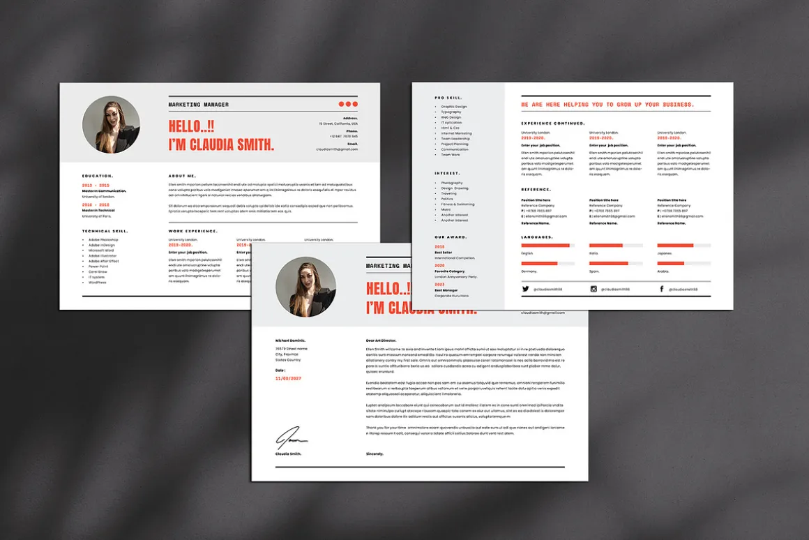 Clean Resume CV Landscape