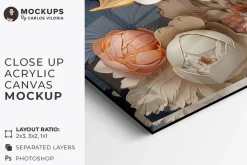 Close Up Acrylic Canvas Mockup 002