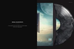 Closeup Colored Vinyl Cover Mockup