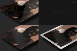 Closeup of Aluminum Print Mockup Set