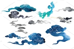 Cloud illustration in Vintage style