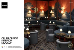 Club Lounge Interior Mockup