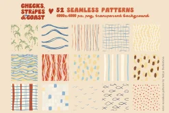 Coastal patterns Stripe Wave Retro