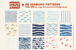 Coastal patterns Stripe Wave Retro